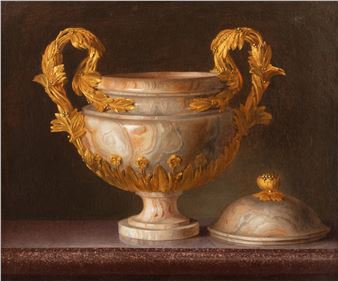 Portrait of an Alabaster Vase with Gilt-Bronze Mounts by Pierre Gouthière, From the Duke of Aumont's Collection - French School, 18th Century