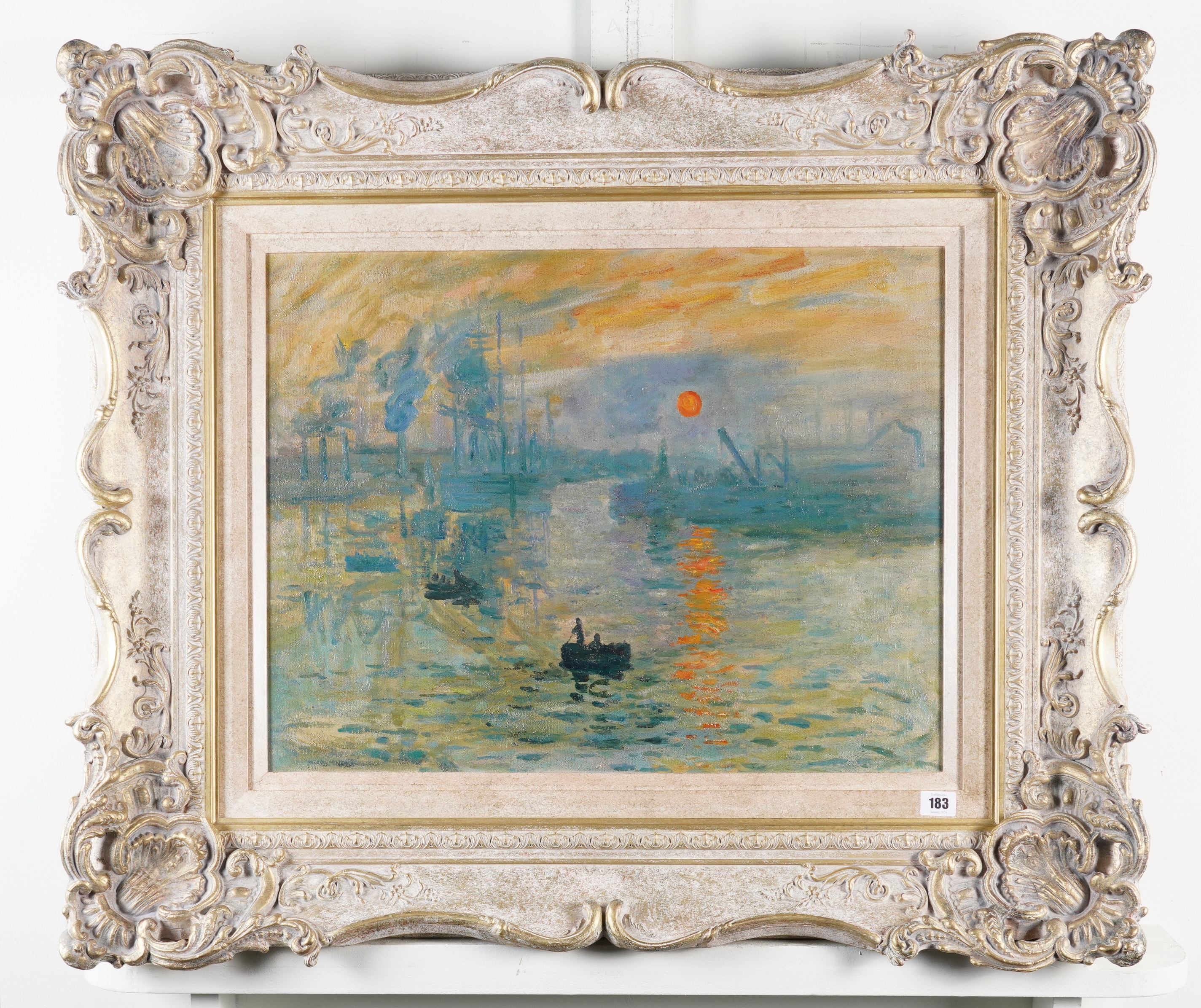 Artwork by Claude Monet, Impression Sunrise, Made of oil on canvas
