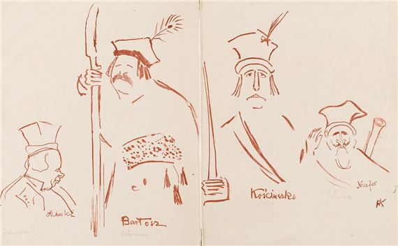 Zelwerowicz, Kotarbiński i Jednowski jako Lichocki, Bartosz i Nicefor oraz Kościuszko w sztuce Anczyca by Karol Frycz, 1904