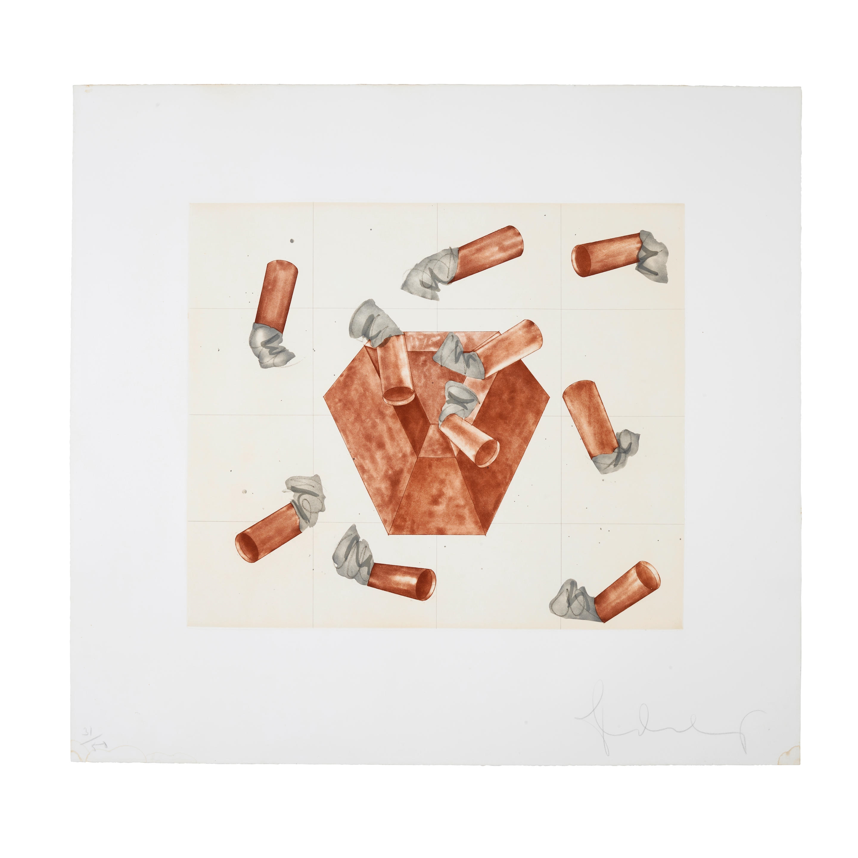 Claes Oldenburg | Study for Steel and Lead Ashtray (1976) | MutualArt