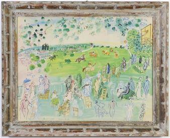 ラウル・デュフィ　LE CHAMP DE COURSES A ASCOT Raoul Dufy | Ascot- Preparing for the Start | MutualArt