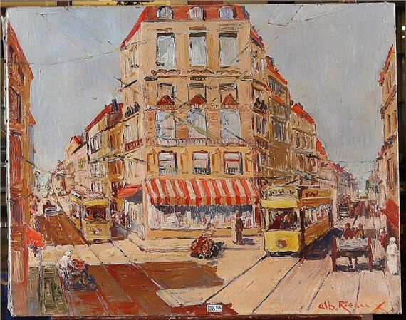 Albert Rigaux | Tramway en ville | MutualArt