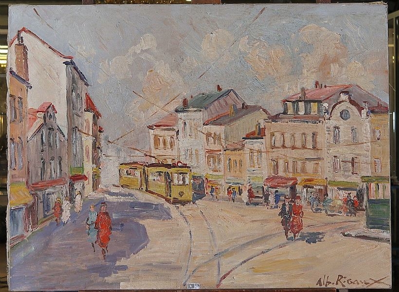 Albert Rigaux | Tramway et passants | MutualArt