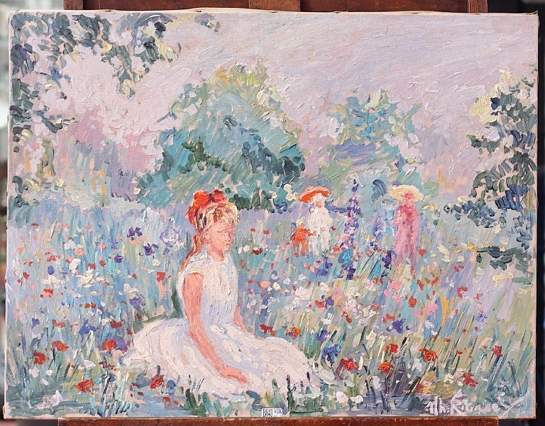 Albert Rigaux | Jeunes filles au noeud rouge | MutualArt