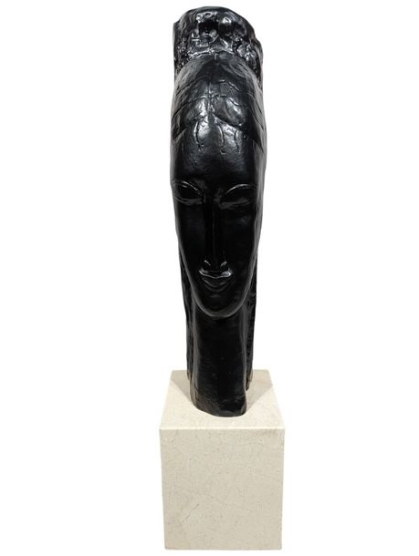 Artwork by Amedeo Modigliani, Tête de Jeune femme, Made of sculpture en bronze