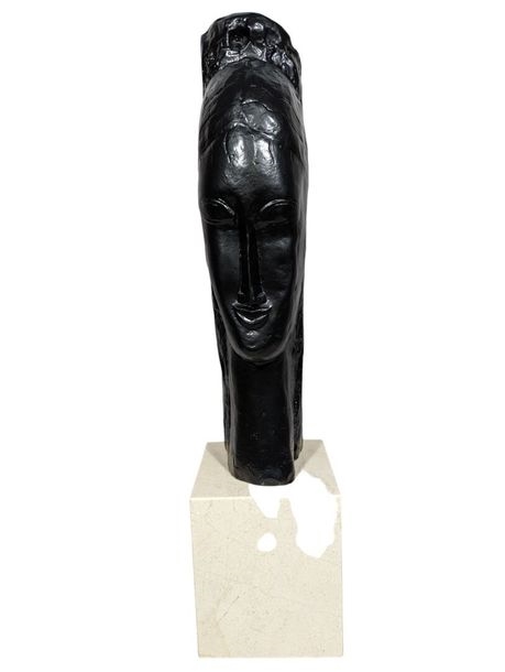 Artwork by Amedeo Modigliani, Tête de Jeune femme, Made of sculpture en bronze