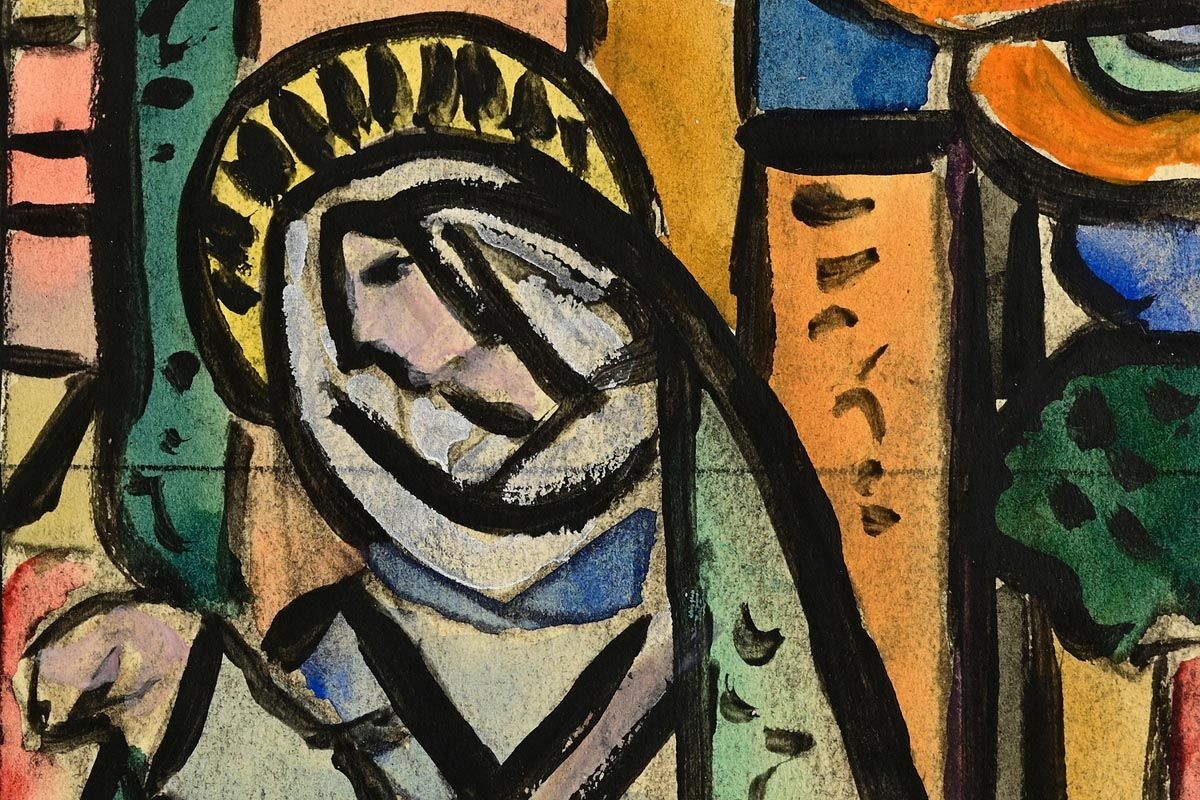 Artwork by Evie Hone, Study for a Stained Glass Window, Made of gouache on paper