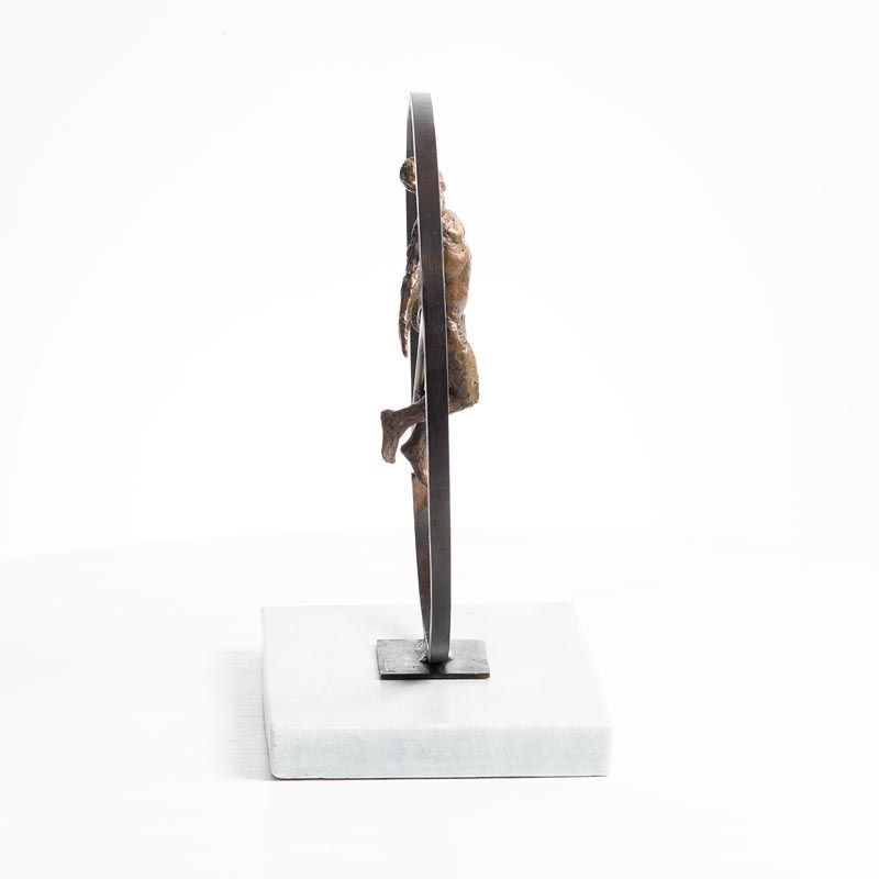 Artwork by Mark Rode, Peace, Made of unique bronze on marble base