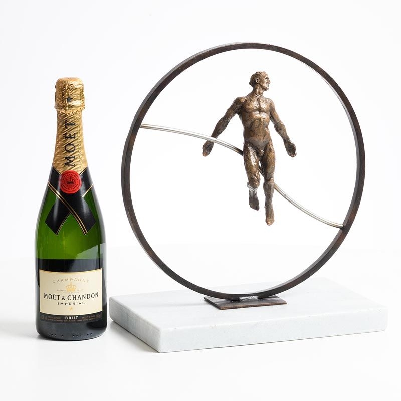 Artwork by Mark Rode, Peace, Made of unique bronze on marble base