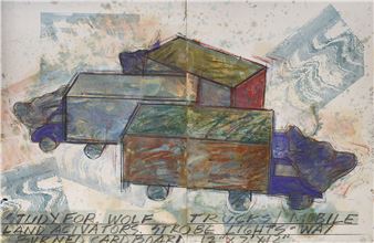 Wolf Trucks / Mobile Land Activators. Strobe Lights - Wax Burned - Dennis Oppenheim