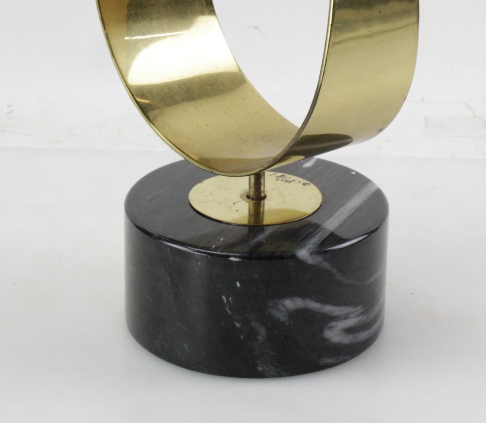Curtis Jeré | Curtis Jere Ribbon Brass Sculpture on Marble (1984 ...
