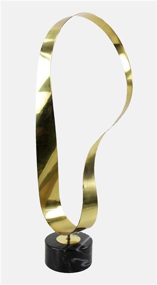Curtis Jeré | Curtis Jere Ribbon Brass Sculpture on Marble (1984 ...