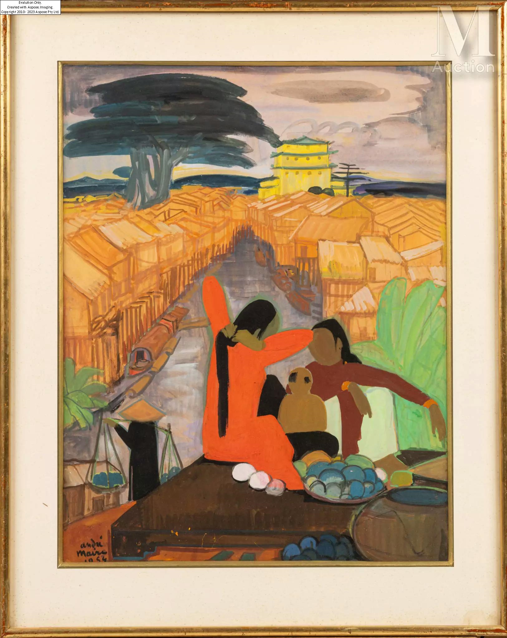 Artwork by André Maire, Femmes au bord de la rivière, Made of Gouache