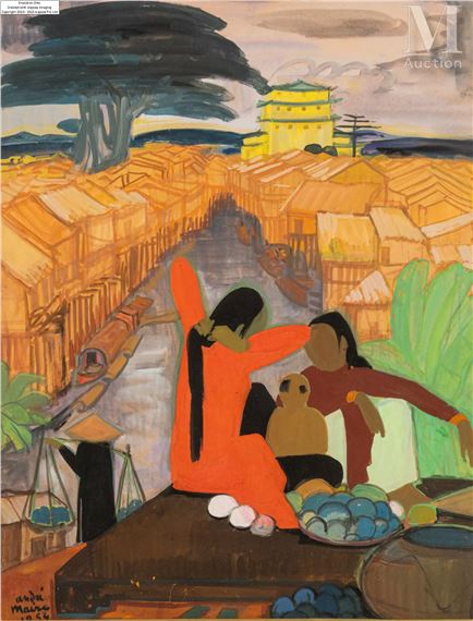 Femmes au bord de la rivière by André Maire, 1954