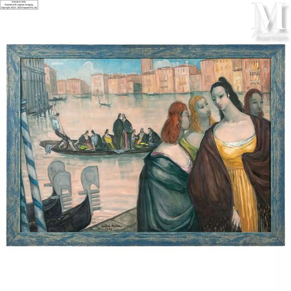 Venise, scène animée sur le Grand Canal, 1976 by André Maire, 1976