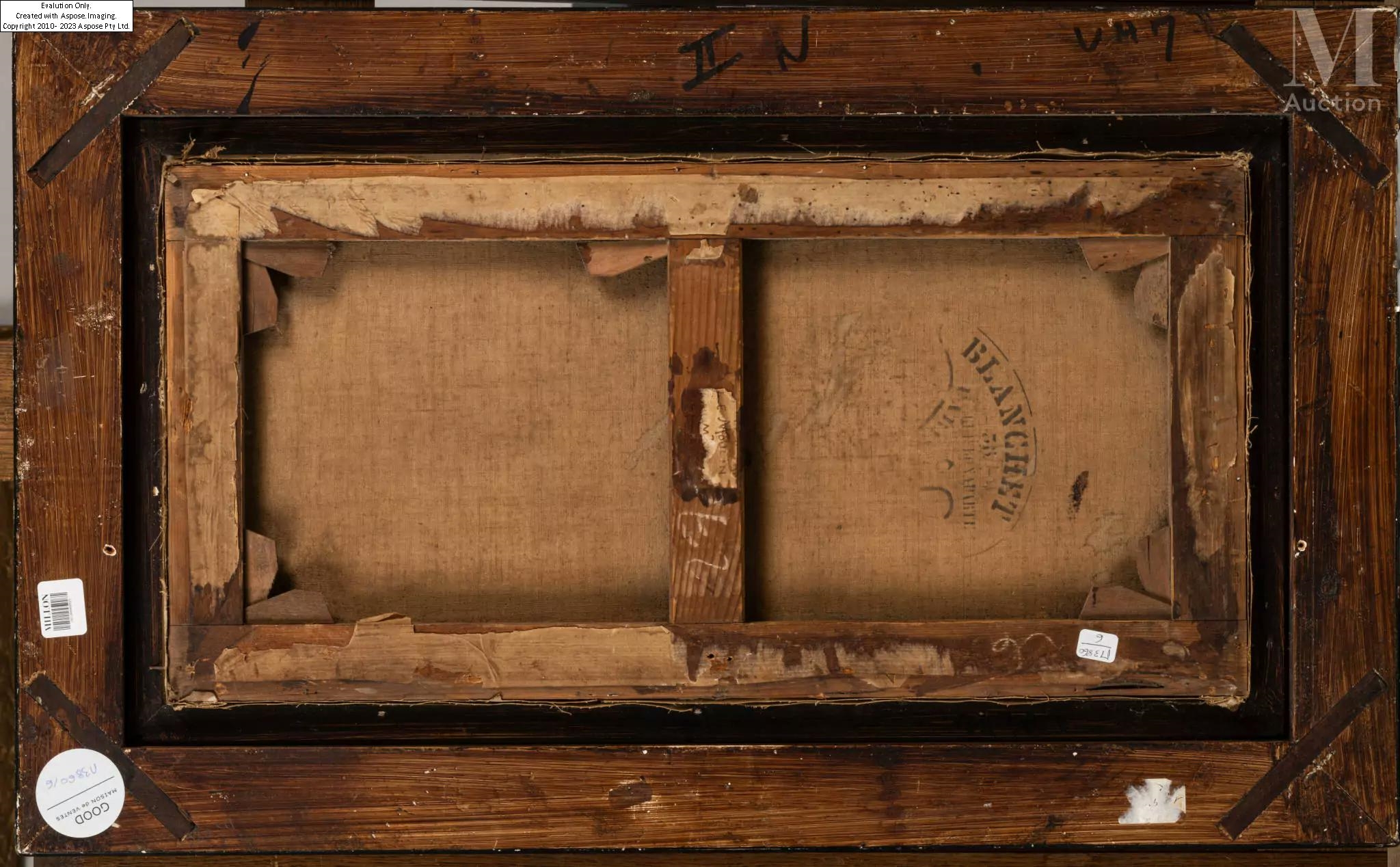 Artwork by Adolpe Giraldon, Maison au milieu des arbres, Made of oil on canvas