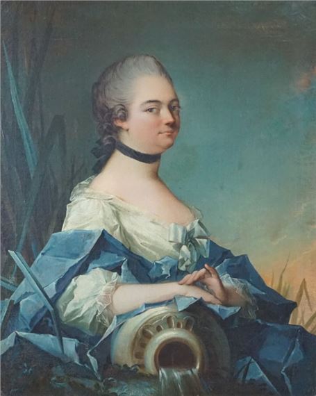 Portrait de Claude Aubert d'Ailly, baronne de Vauquelin des Chesnes de Verneuil by Louis-Richard-François Dupont de Montfiquet
