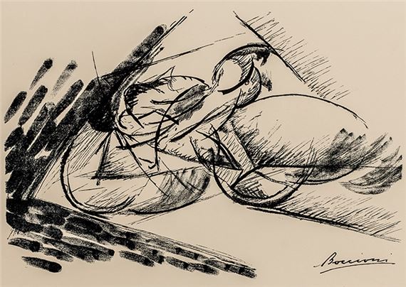 Fortbewegung (Radfahrer) by Umberto Boccioni, 1913