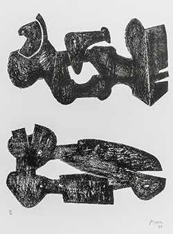 Charles Henry Moore | Two Black Forms, Metal Figures (1973) | MutualArt