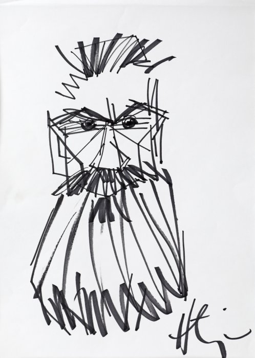 Artwork by Horaţiu Mălăele, Brancusi, Made of marker on paper