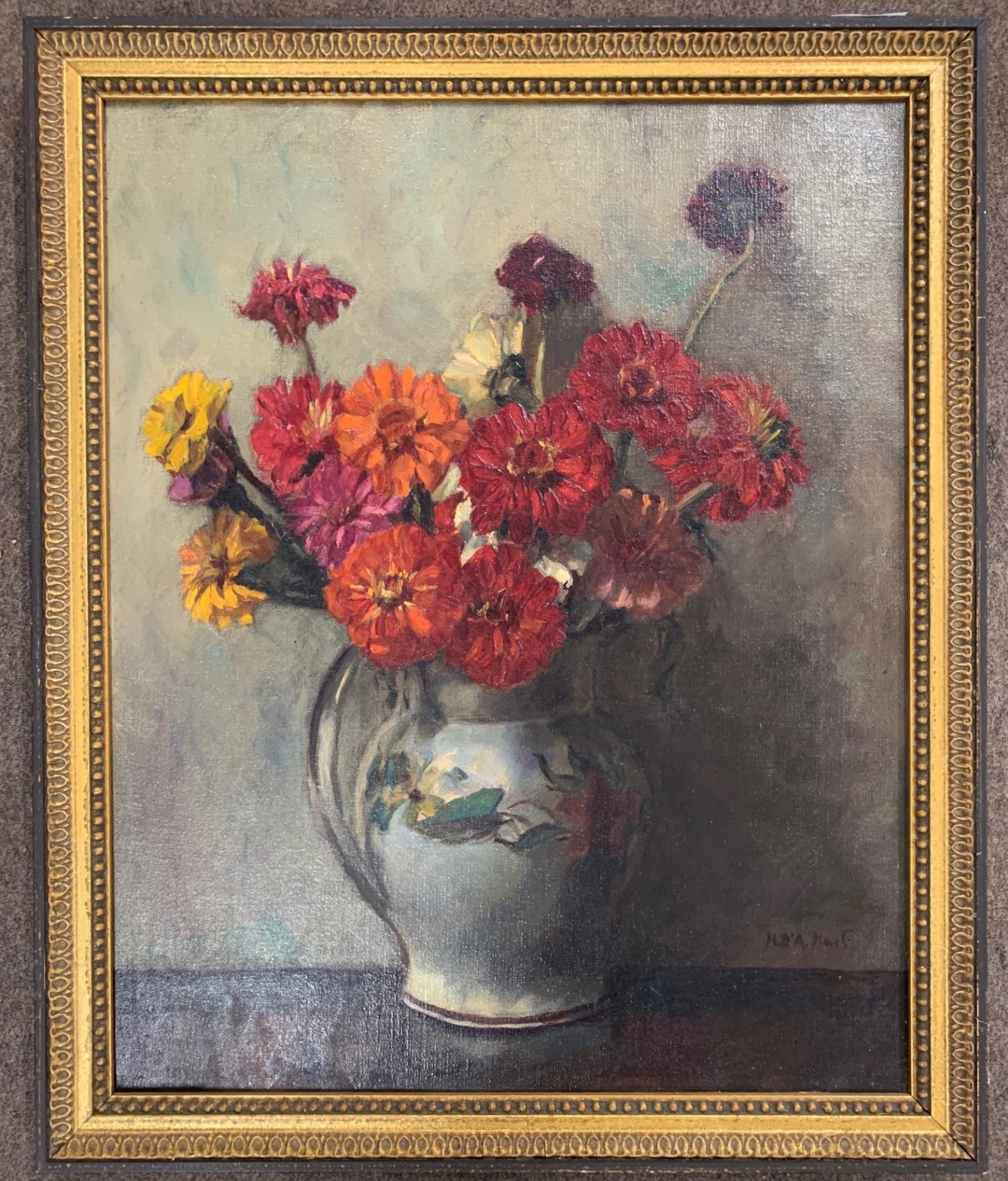 Artwork by Henry d'Arcy Hart, Still life of flowers in a vase, Made of oil on canvas