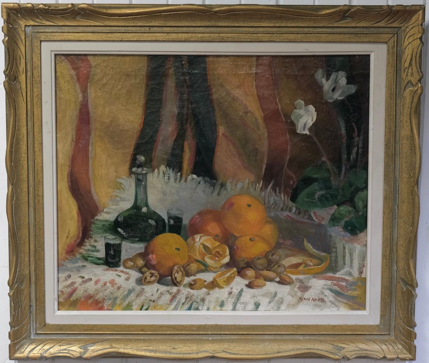 Artwork by Aleen Aked, Still Life with Fruit, Made of oil on canvas