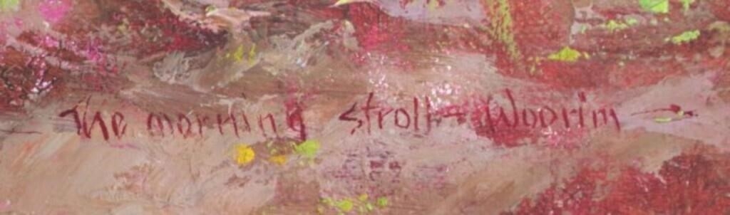 Artwork by Dale Marsh, The Morning Stroll - Woorim, Made of oil on board