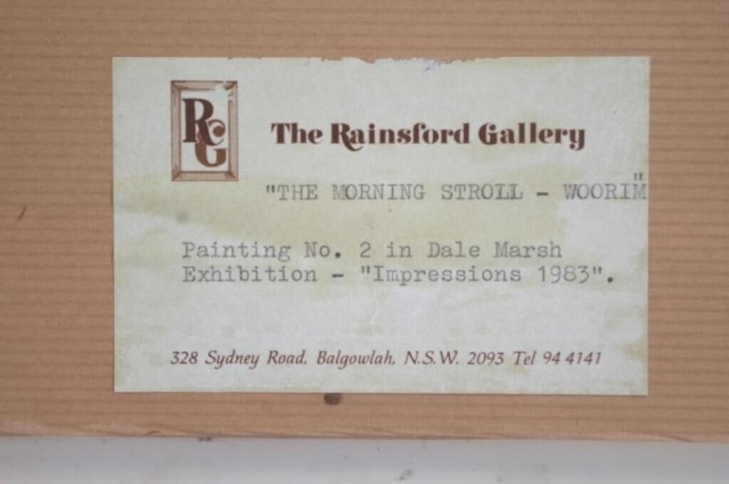 Artwork by Dale Marsh, The Morning Stroll - Woorim, Made of oil on board