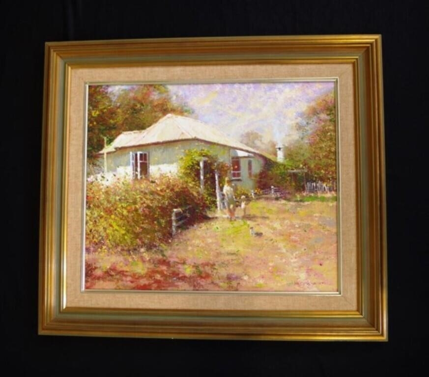 Artwork by Dale Marsh, The Morning Stroll - Woorim, Made of oil on board