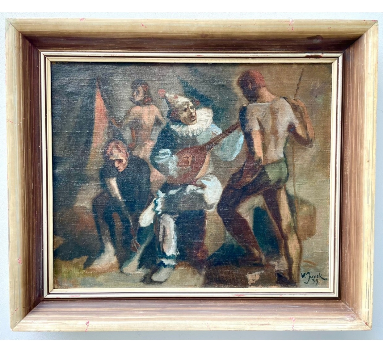 Artwork by Václav Junek, KOMEDIANTI, Made of Olej / plátno