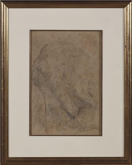 "Boceto de cabeza masculina" by Aurelio Bibiano de Arteta y Errasti