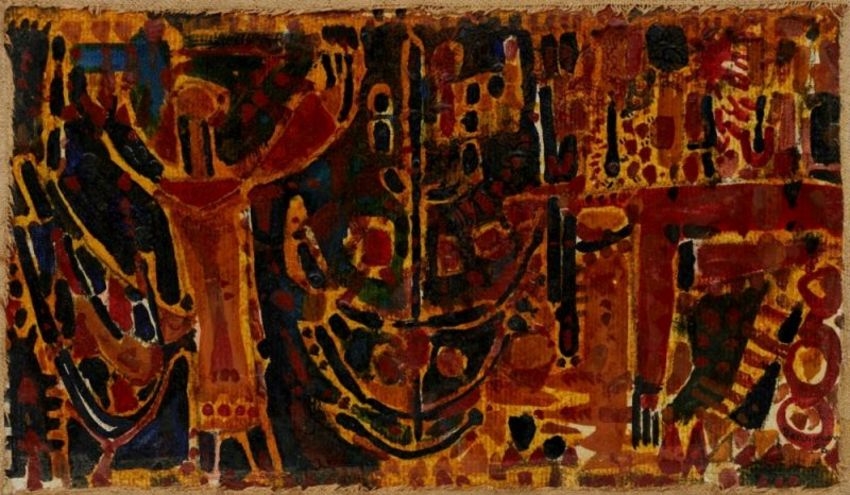 Artwork by Alexej Iljitsch Baschlakow, Figürliche Szene, Made of Öl/Karton auf Hartfaser