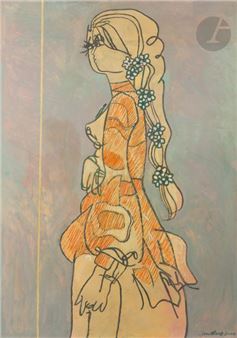 Young woman standing in profile - Pierre Courtens