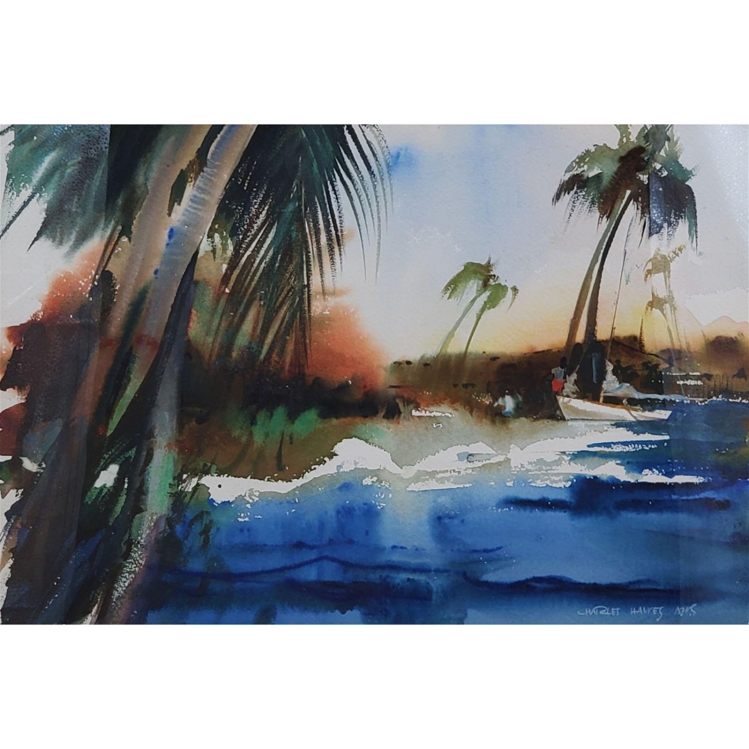Artwork by Charles Hawes, Beachscape, Made of Watercolor