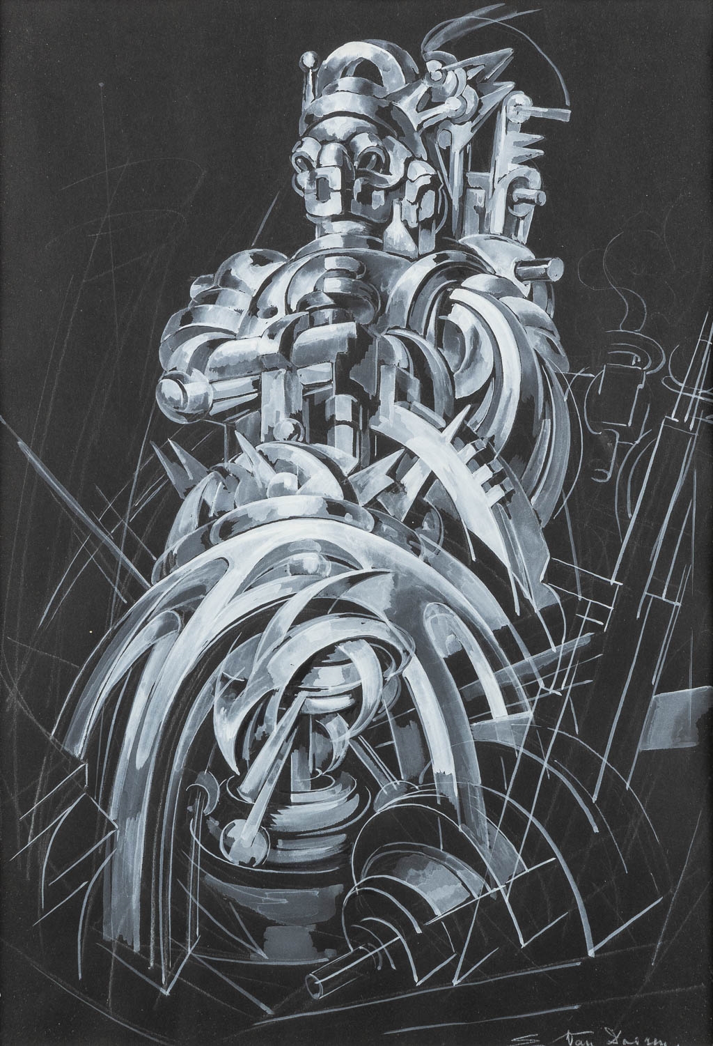 Edmond Van Dooren Futuristic Figure MutualArt