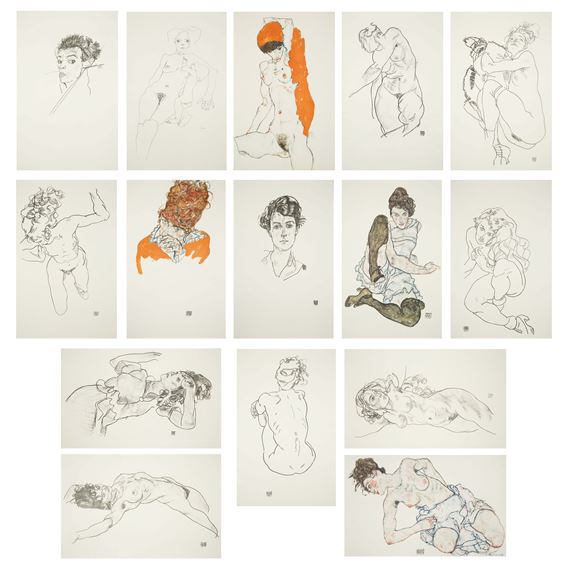 EGON SCHIELE (AUSTRIAN 1890-1918): HANDZEICHNUNGEN PORTFOLIO OF 15 PRINTS by Egon Schiele, 1920