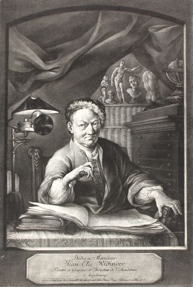 Dédié à Monsier Jean Elie Ridinger Peintre et Gravuer et Director de l'Académie d'Augsburg by Johann Jakob Ridinger, 1767