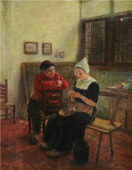 Innenszene mit Paar by Claus Meyer, 1892