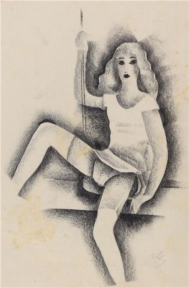 Mädchen auf der Schaukel by Richard Ziegler, 1927