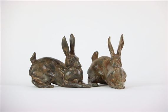 Pierre Chenet | Reclining rabbits | MutualArt
