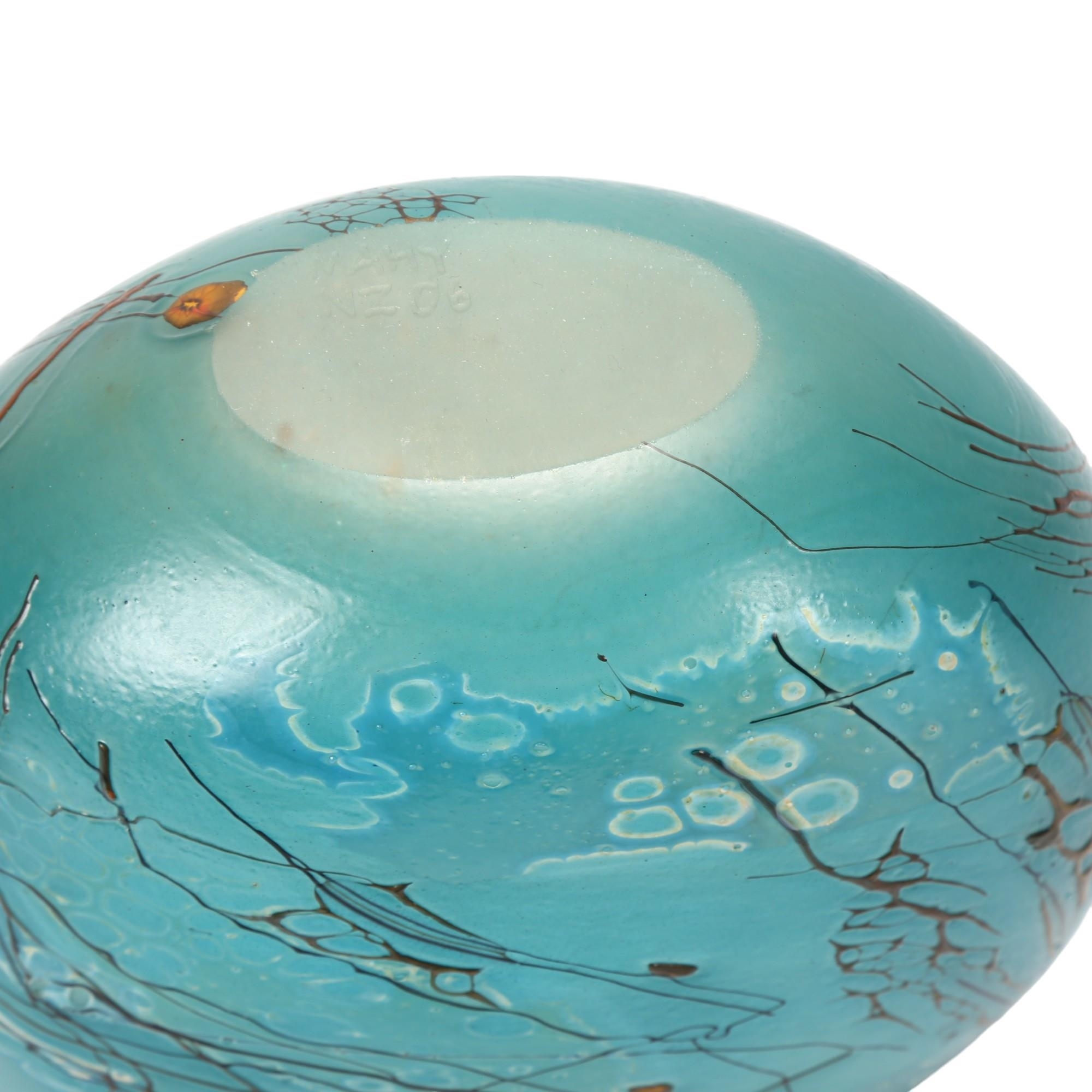 Keith Mahy | a handmade art glass vase with aquatic theme decoration ...