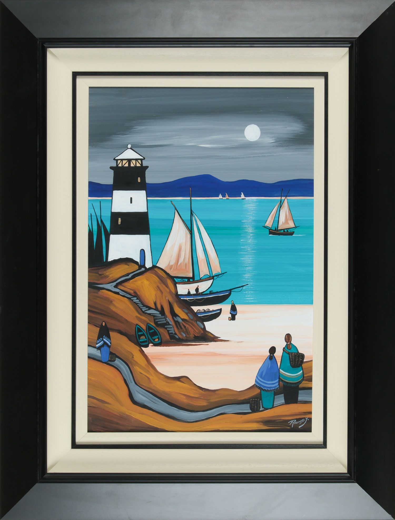 J.P. Rooney | MOONLIGHT LIGHTHOUSE | MutualArt