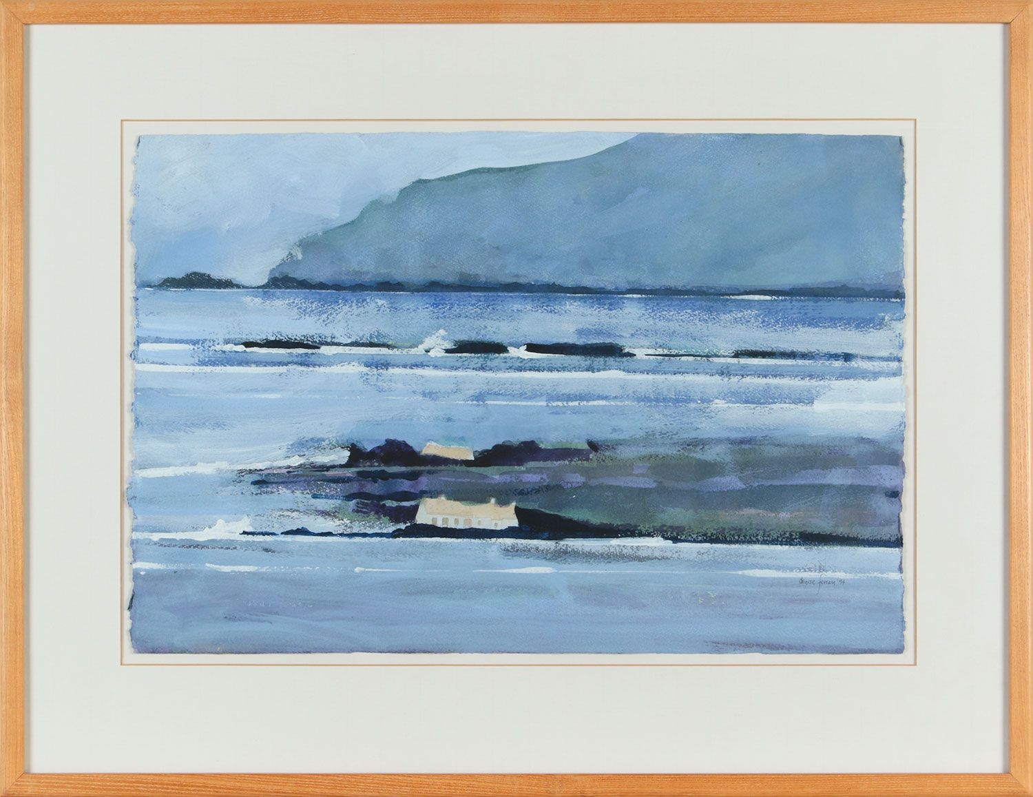 Artwork by Denise Ferran, COTTAGES BY THE ATLANTIC, Made of WATERCOLOUR DRAWING