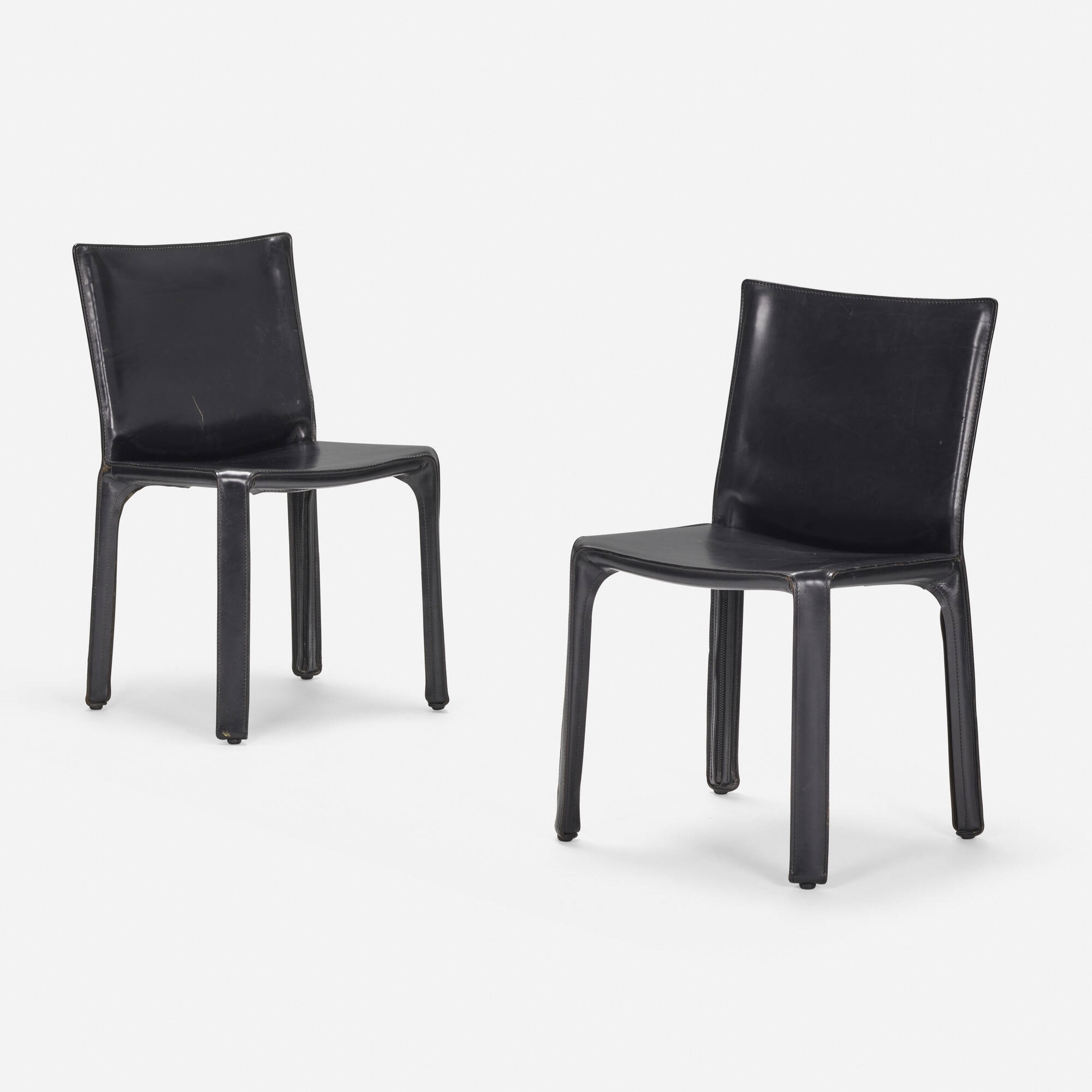 Artwork by Mario Bellini, Cab chairs model 412, pair, Made of leather, enameled steel, plastic, Molded