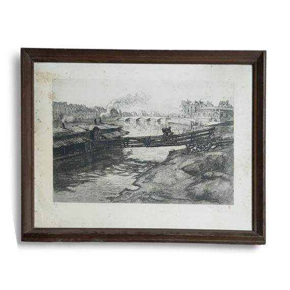 René PINARD (1883-1938) La cale du Port Maillard by René Pinard, 1931