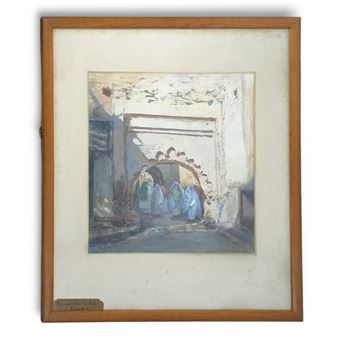 Marrakech, mauresques dans les souk, 1931. Pastel signé, situé et daté en bas à gauche 42 x 39 cm à vue - René Pinard