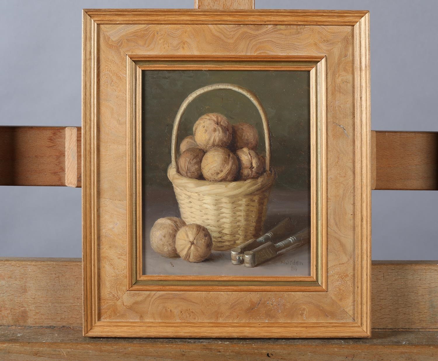 Gerald Norden Basket of walnuts and nutcrack MutualArt