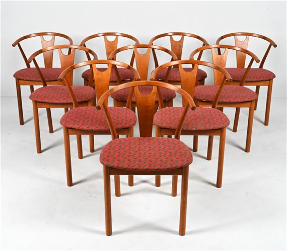北欧 ヴィンテージ デンマーク製 K. Hoffer Larsen チェア　④ Hans J. Wegner | (10) KARL HOFFER-LARSEN CHERRY WISHBONE CHAIRS