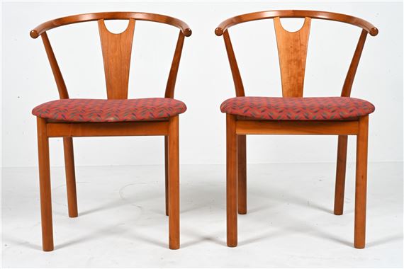 北欧 ヴィンテージ デンマーク製 K. Hoffer Larsen チェア　④ Hans J. Wegner | (10) KARL HOFFER-LARSEN CHERRY WISHBONE CHAIRS