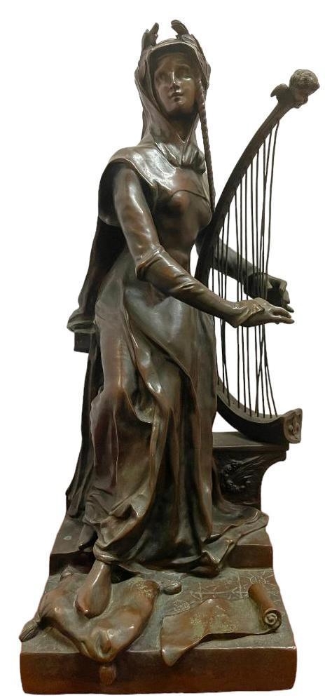 Woman with harp - Georges Flamand